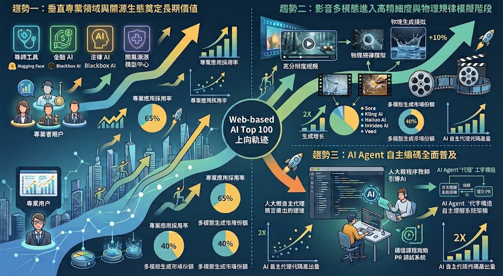 2026 全球百大 Web 端 AI 產品排名趨勢