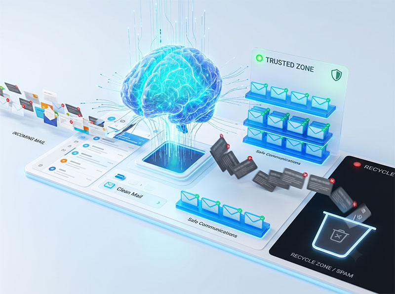 遠振企業信箱利用大數據與 AI 智慧過濾垃圾信件