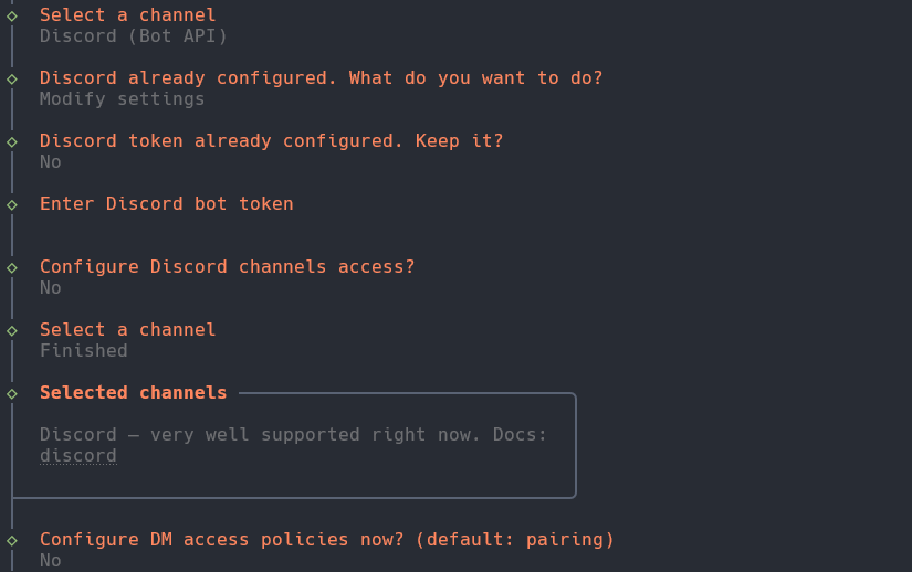 Channels 綁定選項