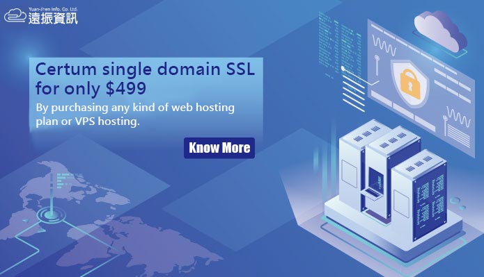get SSL for only $499 by purchasing a hosting｜Yuan-Jhen