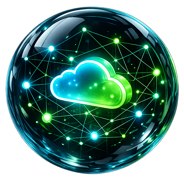 遠振資訊企業級多雲代管 3D 科技核心意象