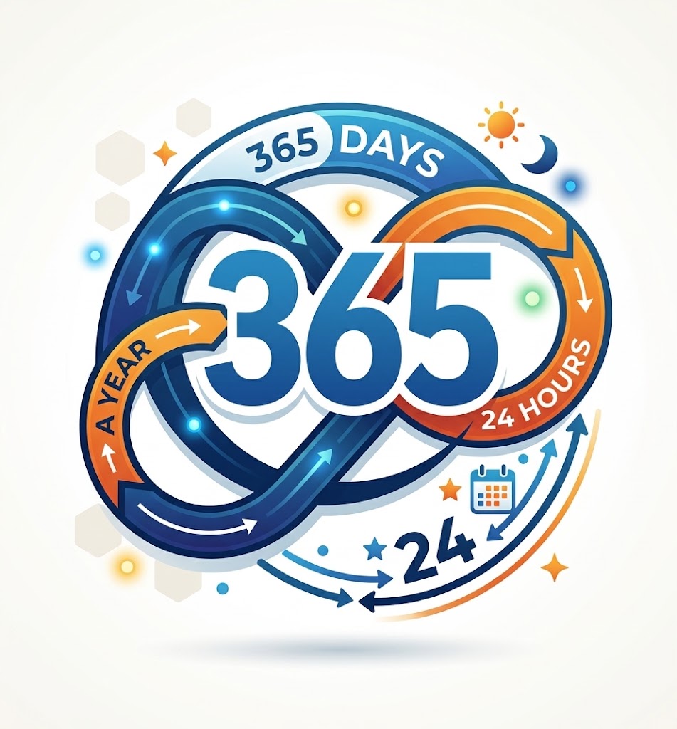 365天、24小時務實的服務