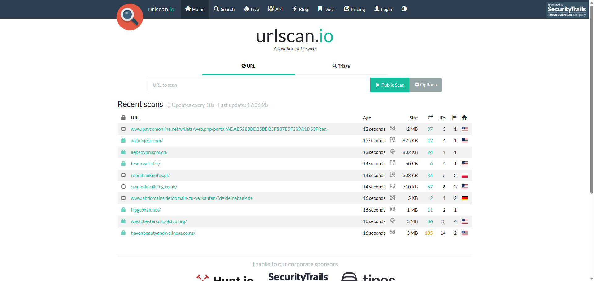 urlscan.io 網頁行為沙箱分析報告